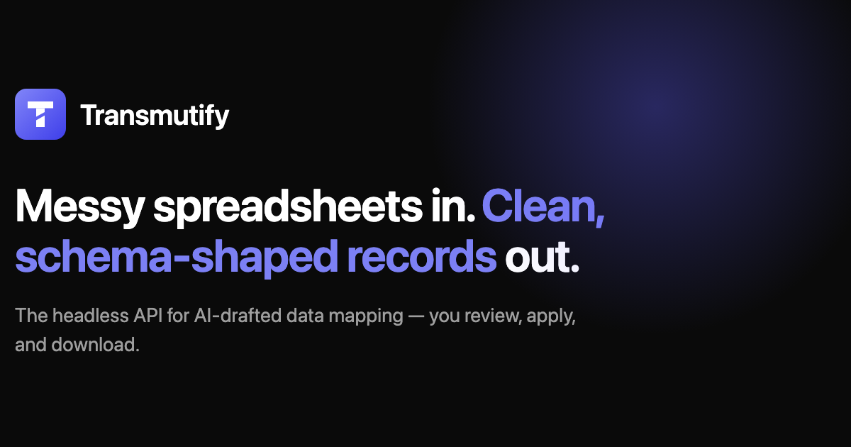 Transmutify - AI-powered API for automated, human-reviewed data transformation.